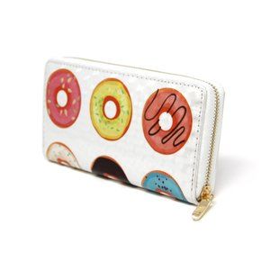 Colorful Donut Print Zip Around Wallet